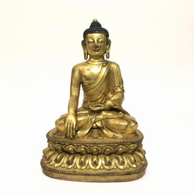 GILDED BRONZE SHAKYAMUNI