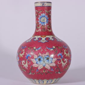 PASTEL ROUGE RED ROLLING ROAD WINDING BRANCHES LOTUS DAY BALL