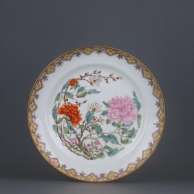 PASTEL PEONY FLOWER PATTERN PLATE