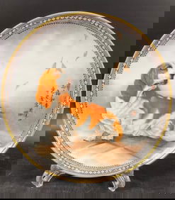 FAMILLE ROSE DOG PLATE