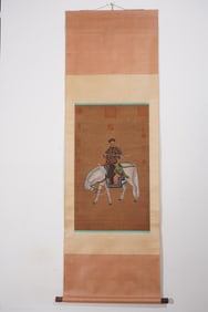 LANG SHINING'S HORSEMAN FIGURE, EXQUISITE VERTICAL SCROLL