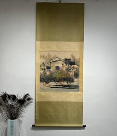 HAND PAINTING LANDSCAPE PAINTING WITH MARK OF WU GUANZHONG