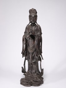 AGARWOOD CARVED STANDING GUANYIN