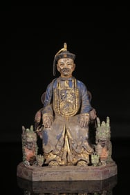 BRONZE GILT AND PAINTED OFFICIAL ORNAMENT