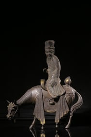 BRONZE ZHANG GUOLAO RIDING A DONKEY ORNAMENT