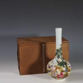 PINK ROSE WESTERN CHARACTER STORY GALL VASE