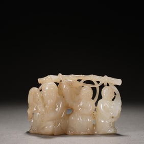 WHITE JADE THREE STARS OFFERING BLESSINGS ORNAMENT