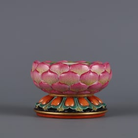 CARVED WITH COLOR LOTUS SAUCER