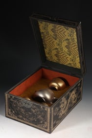 SILVER ZISHA TEAPOT WITH GOLD ZISHA CUPS SET