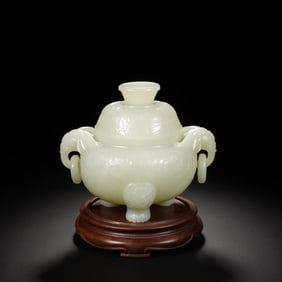 WHITE JADE DOUBLE ELEPHANT EAR STOVE