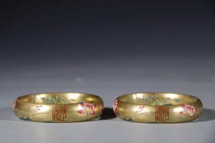 LOTUS GOLD-FILLED PORCELAIN BRACELET