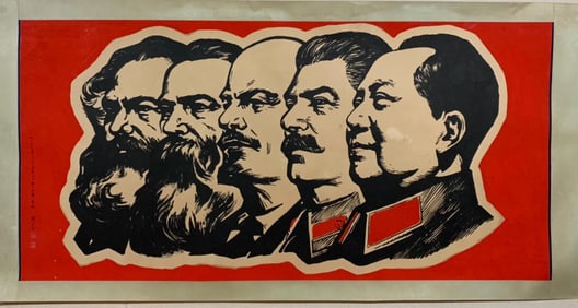 HAND PAINTING GREAT LEADERS HEADS PAINTING WITH MARK OF LIU WENXI