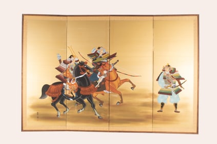 JAPANESE INK AND COLOR ON TABLE SCREEN 'WARRIORS'