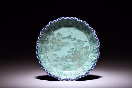 YIXING ZISHA 'LANDSCAPE SCENERY' DISH