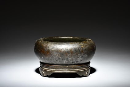 BRONZE CAST CENSER WITH STAND
