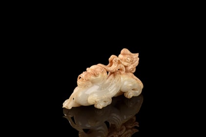JADE CARVED ?MYTHICAL DRAGON? FIGURE