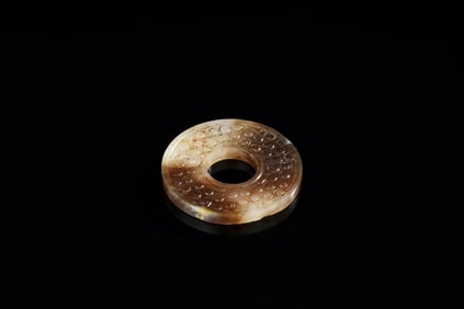JADE CARVED DISC, BI