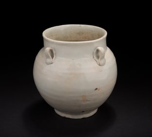 CELADON GLAZED JAR WITH FOUR HANDLES
