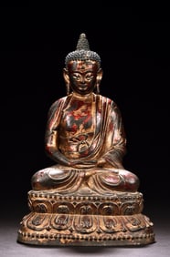 PARCEL-GILT FIGURE OF AMITABHA