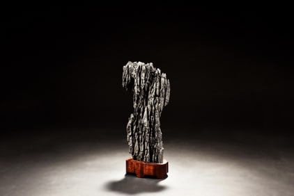 LINGBI SCHOLAR'S STONE WITH WOODEN STAND