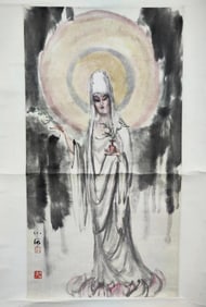 FU XIAOSHI, "GUANYIN", HANGING SCROLL