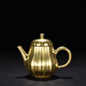 QING QIANLONG FINE GOLD AND SILVER SCRAPING EDGE POT