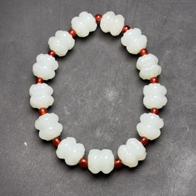 HETIAN JADE LOTUS BRACELET IS BEAUTIFUL AND PURE CARVING ESSENCE