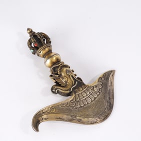 QING DYNASTY, GILDED COPPER VAJRA PRONG