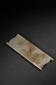 QING XINJIANG HETIAN JADE PEN HOLDER WITH POEM AND POEM