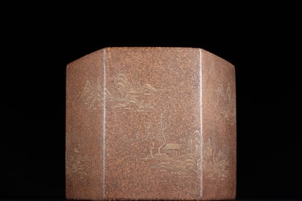 PURPLE SAND MUD PAINTING LANDSCAPE HEXAGONAL STUDY PEN HOLDER