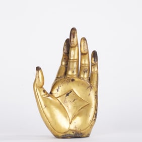 QING DYNASTY COPPER GILT BUDDHA HAND