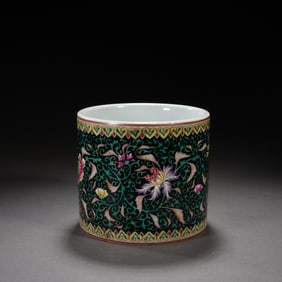 FAMILLE ROSE FLOWER PEN HOLDER