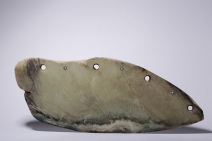 ANCIENT JADE INLAID WITH TURQUOISE JADE AXE