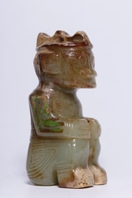 ANCIENT JADE BELT WITH TURQUOISE-INLAID JADE ORNAMENT