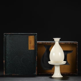 35CM TANG DYNASTY XING KILN WHITE GLAZE COURT ROYAL POT TRAY SET