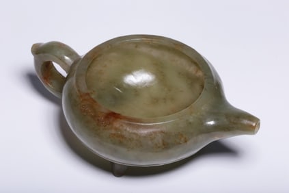 QING DYNASTY HOTAN GREEN JADE TEAPOT
