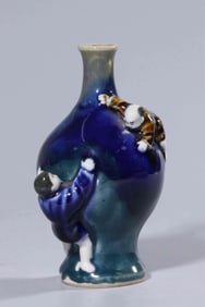 QING KILN-CHANGED PILED BABY PLAY SMALL VASE