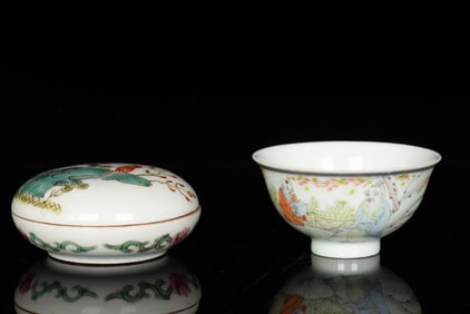 TWO FAMILLE ROSE PORCELAINS