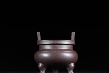 CHEN MINGYUAN QING DYNASTY ZISHA SMALL INCENSE BURNER