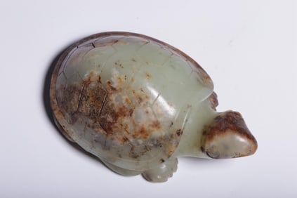 WAR AND HAN DYNASTY HETIAN JADE LONGEVITY TURTLE HANDLE