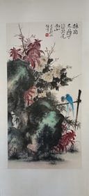 LI XIONGCAI, FLOWERS AND BIRDS, HANGING SCROLL