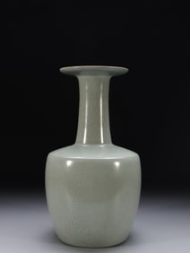 SONG DYNASTY RU KILN SKY BLUE GLAZE ICE CRACK PLATE-MOUTH BOTTLE