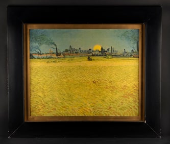 ATTRIBUTE VINCENT VAN GOGH FRAMED PRINT LANDSCAPE PAINTING