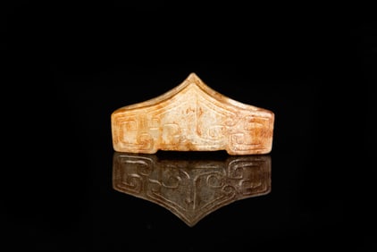 ARCHAIC JADE CARVED SWORD BUCKLE ORNAMENT