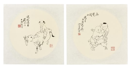FAN ZENG: TWO INK ON PAPER SKETCHES
