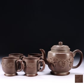 WU DAWEI-STYLE PURPLE CLAY BLESSING IN FRONT OF THE EYES PURPLE CLAY POT SET