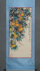 LIU HAISU WANNIAN FULU FIGURE VERTICAL SHAFT JING MOUNTED