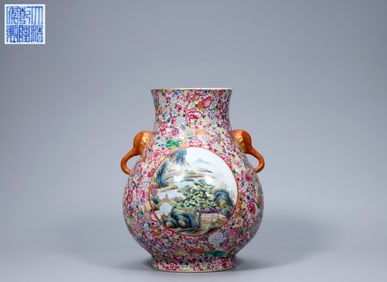 QIANLONG PERIOD OF THE QING DYNASTY, GOLD-PAINTED FLOWERS AND NEVER FALLING TO THE GROUND,
