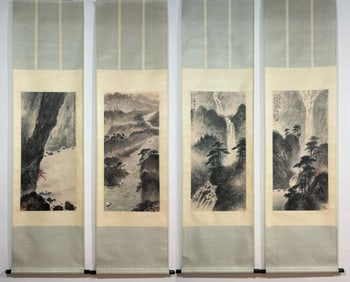 FU BAOSHI, LANDSCAPE FOUR SCROLLS SET