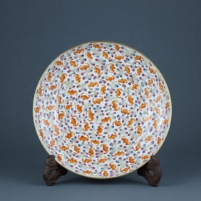 QING XIANFENG PASTEL COLOR HONG FU QI SKY PLATE